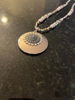 Silver-Tone Medallion Pendant Necklace - Women's Silver Jewelry